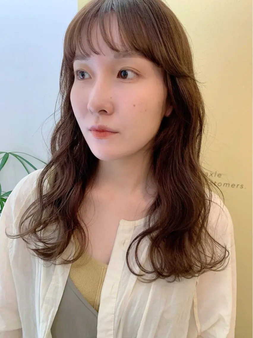 ロング カラー ショコラグレージュ グレージュ カット ヘアカラー トリートメント hubhair レイヤー/透明感のヘアスタイル