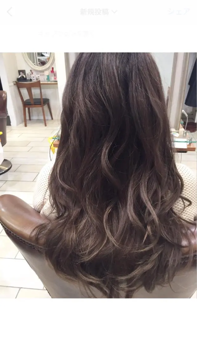 セミロング ロング カラー アッシュ ラベンダーカラー ラベンダーアッシュ 透明感・艶カラー/ 坂田友梨奈のヘアスタイル