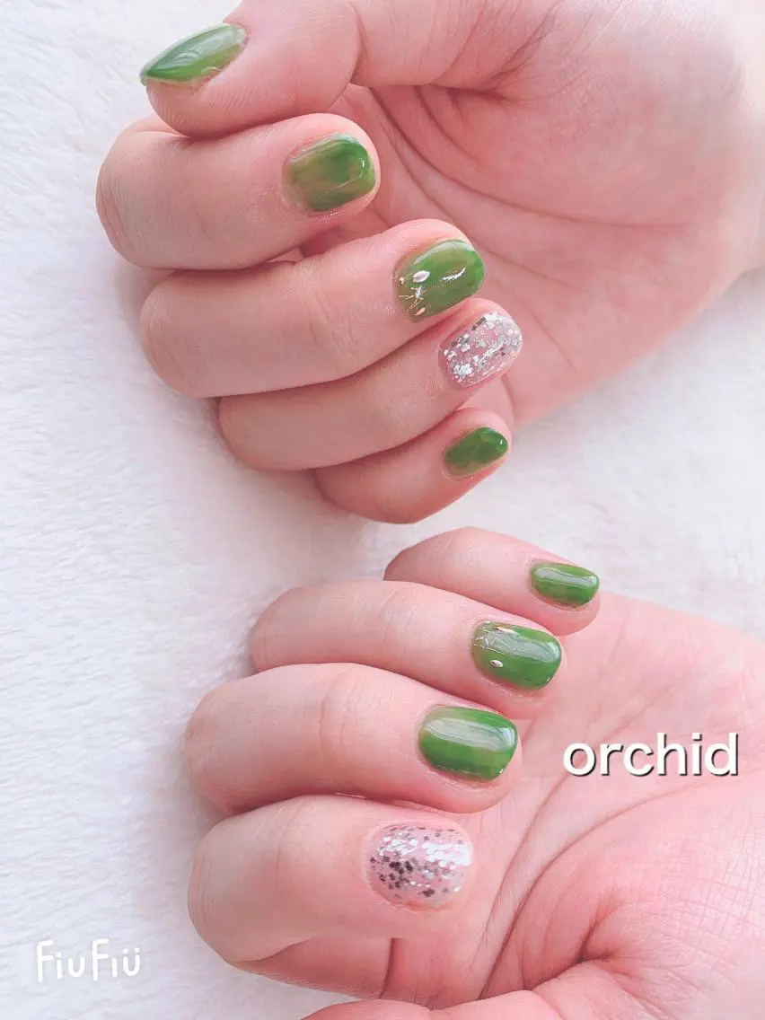 ネイル ピスタチオネイル orchid ♡オーキッドのネイルデザイン
