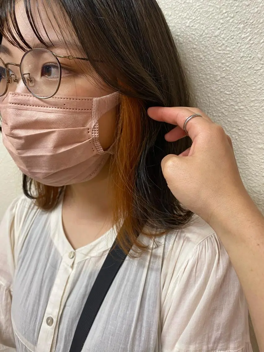 ミディアム カラー ブリーチ インナーカラー 縮毛矯正/艶カラー/ ikedaのヘアスタイル