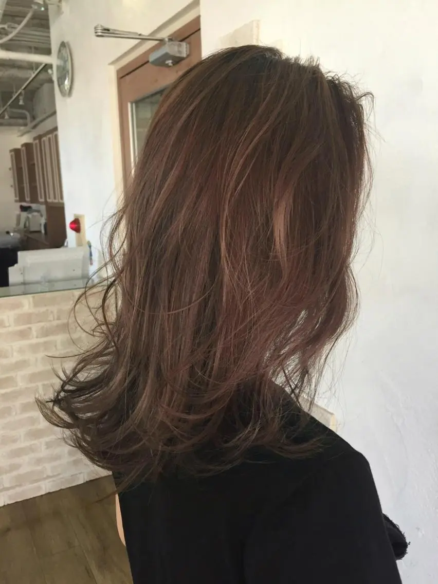 ミディアム カラー ヘアアレンジ アッシュ ラベンダーカラー ハットリ /北習志野のヘアスタイル