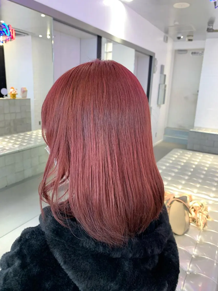 セミロング カラー ボルドーカラー ﾚｲﾔｰ🩵透明感 ೀユイ🌙のヘアスタイル