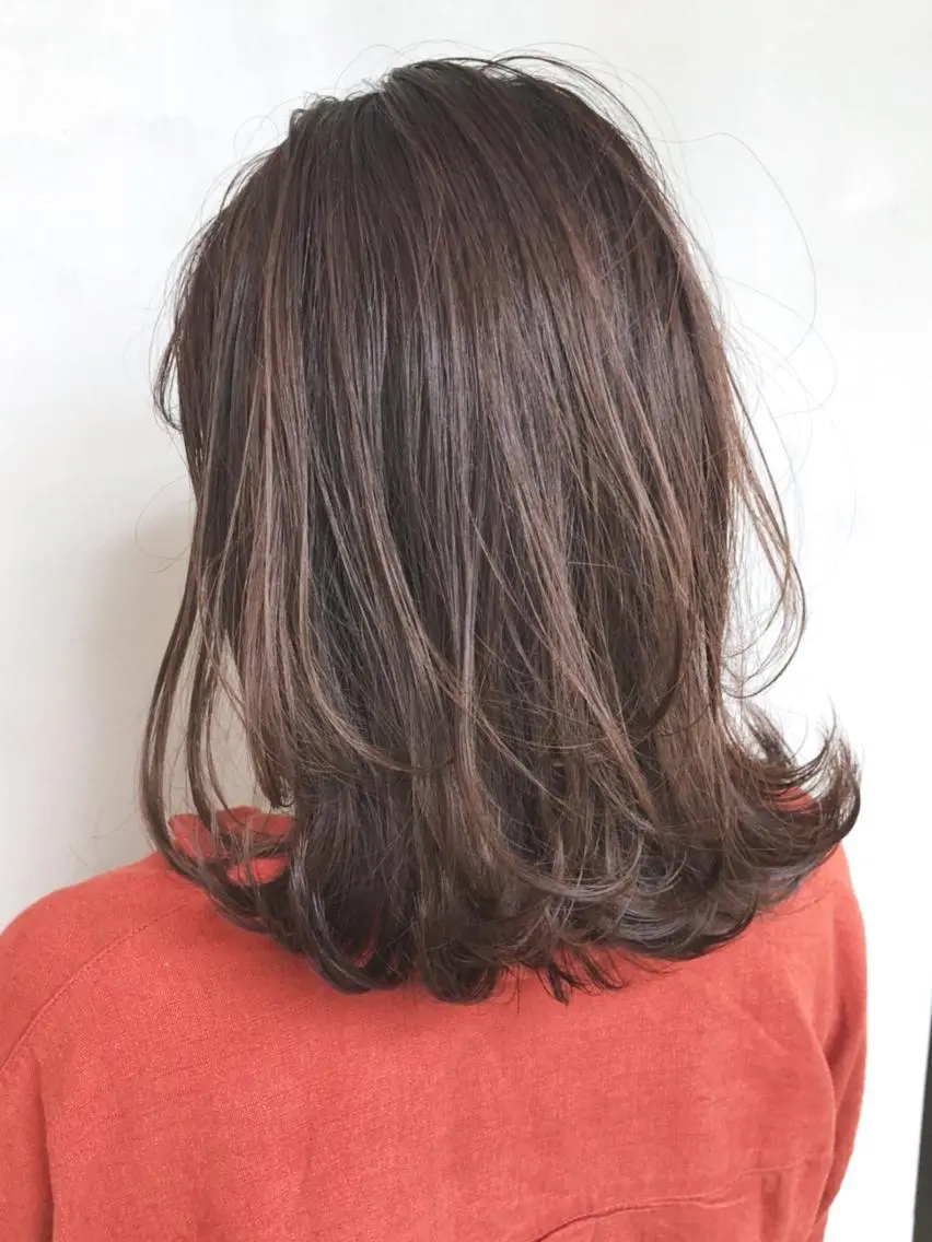 ミディアム カラー パーマ ヘアアレンジ グレージュ ITbyALBUM 中野店のヘアスタイル