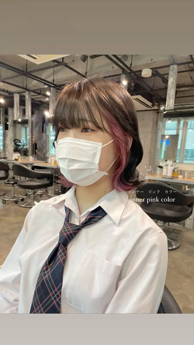 ショート カラー パーマ ヘアアレンジ メンズ キッズ ネイル マツエク・マツパ アイブロウ 透明感カラー・レイヤ ー🎀amika🎀のヘアスタイル