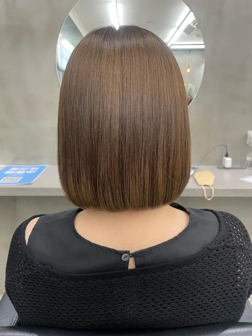 ミディアム ミディアムパーマ トリートメント 🫧ほのか /透明感カラー🫧のヘアスタイル
