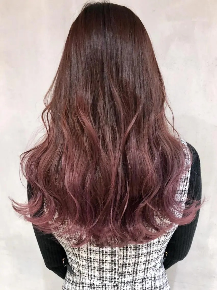 セミロング カラー パーマ ヘアアレンジ グラデーションカラー ピンクカラー ITbyALBUM 浦和店のヘアスタイル