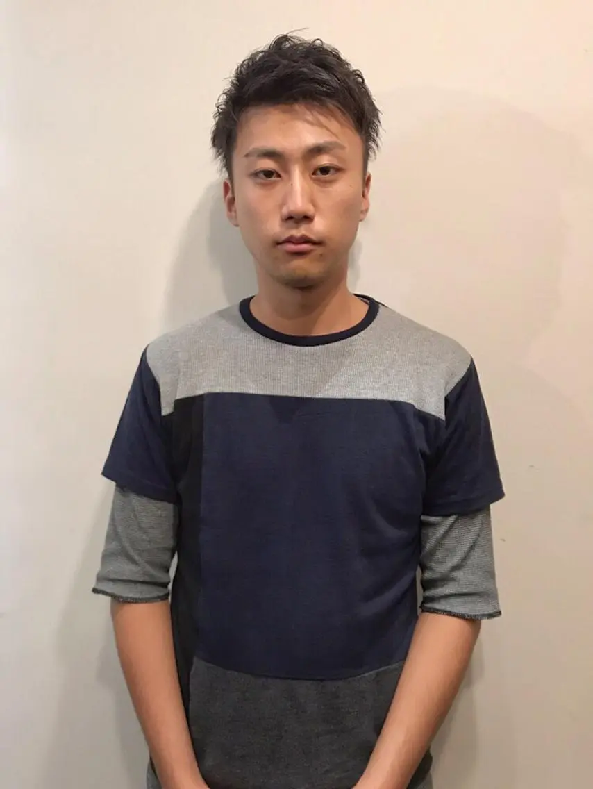 ショート パーマ メンズ アップバング ツーブロック ショートヘア 中村 梨沙のマツエク・マツパデザイン