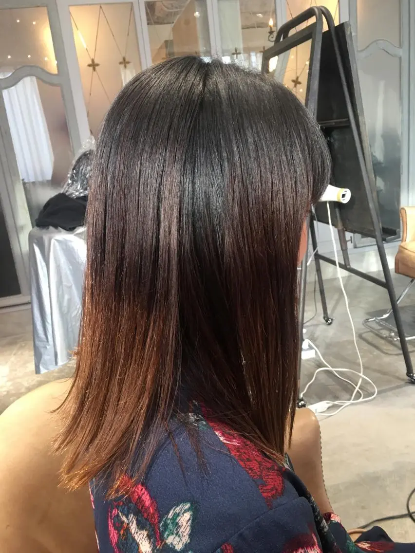 セミロング 髪質改善 カット 縮毛矯正 妙見 知洋のヘアスタイル