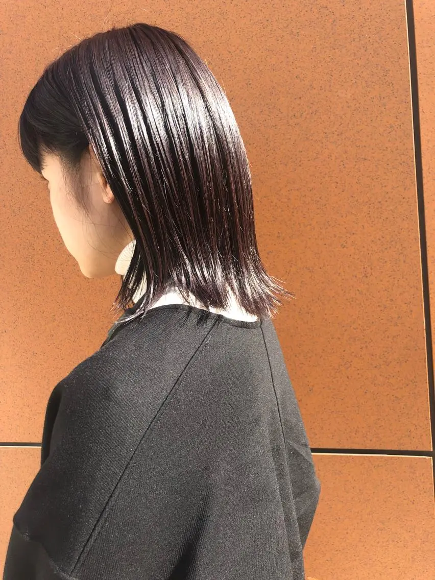 ショート カラー ブリーチ 透明感カラー ブリーチなしカラー バイオレットカラー ボブ 🌈圧倒的デザイン力 内井省吾のヘアスタイル