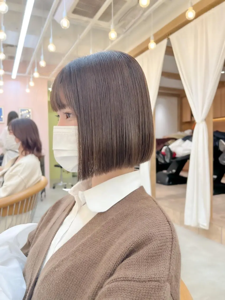 ショート カット ヘアカラー トリートメント ボブ/縮毛矯正 髪質改善/もえるのヘアスタイル