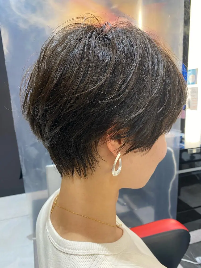 ショート カラー ショートボブ ボブ ショートヘア メンズヘア特化 崎田 成人のヘアスタイル