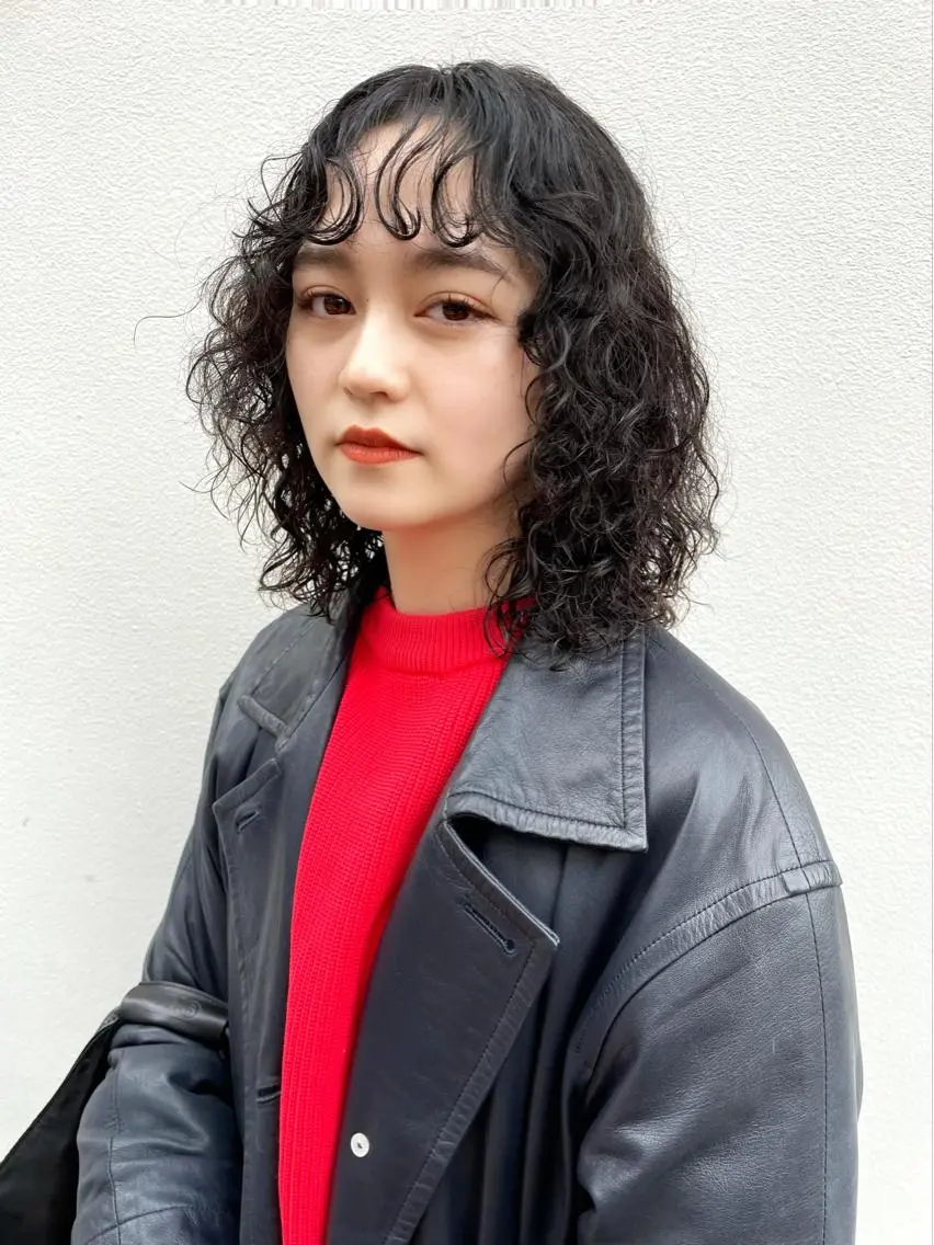 ミディアム カラー パーマ ミディアムパーマ レイヤーカット カット パーマ トリートメント 〽️magico/ ウルフDaiki〽️のヘアスタイル