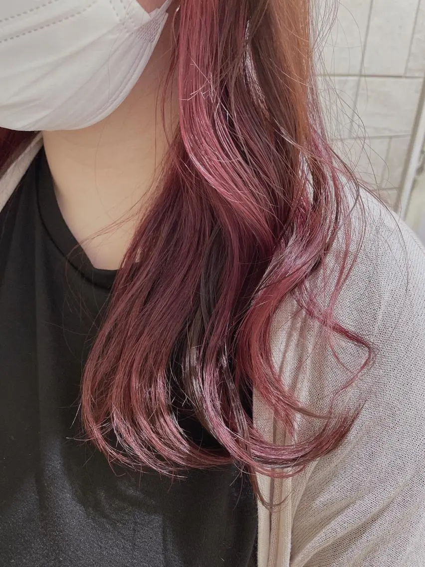 セミロング カラー ブリーチ 透明感カラー インナーカラー カット ヘアカラー トリートメント 🦖鶴岡 香純🦖のヘアスタイル