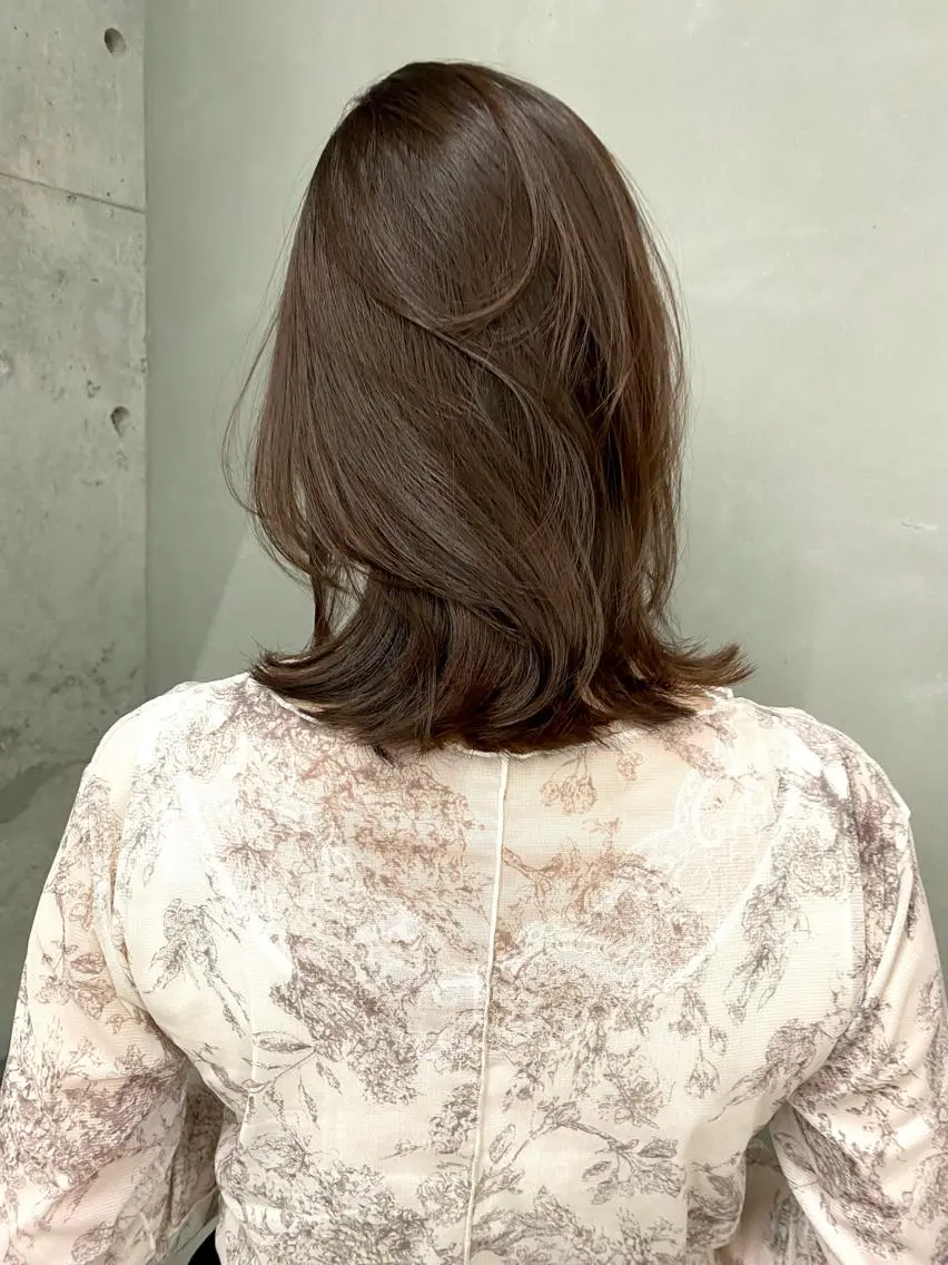 ミディアム カラー カット ヘアカラー レイヤー/柔色 カラー/SAkiのヘアスタイル