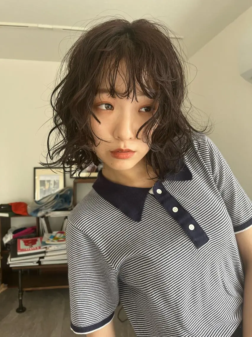 ミディアム パーマ rimi/ショート /透明感カラーのヘアスタイル