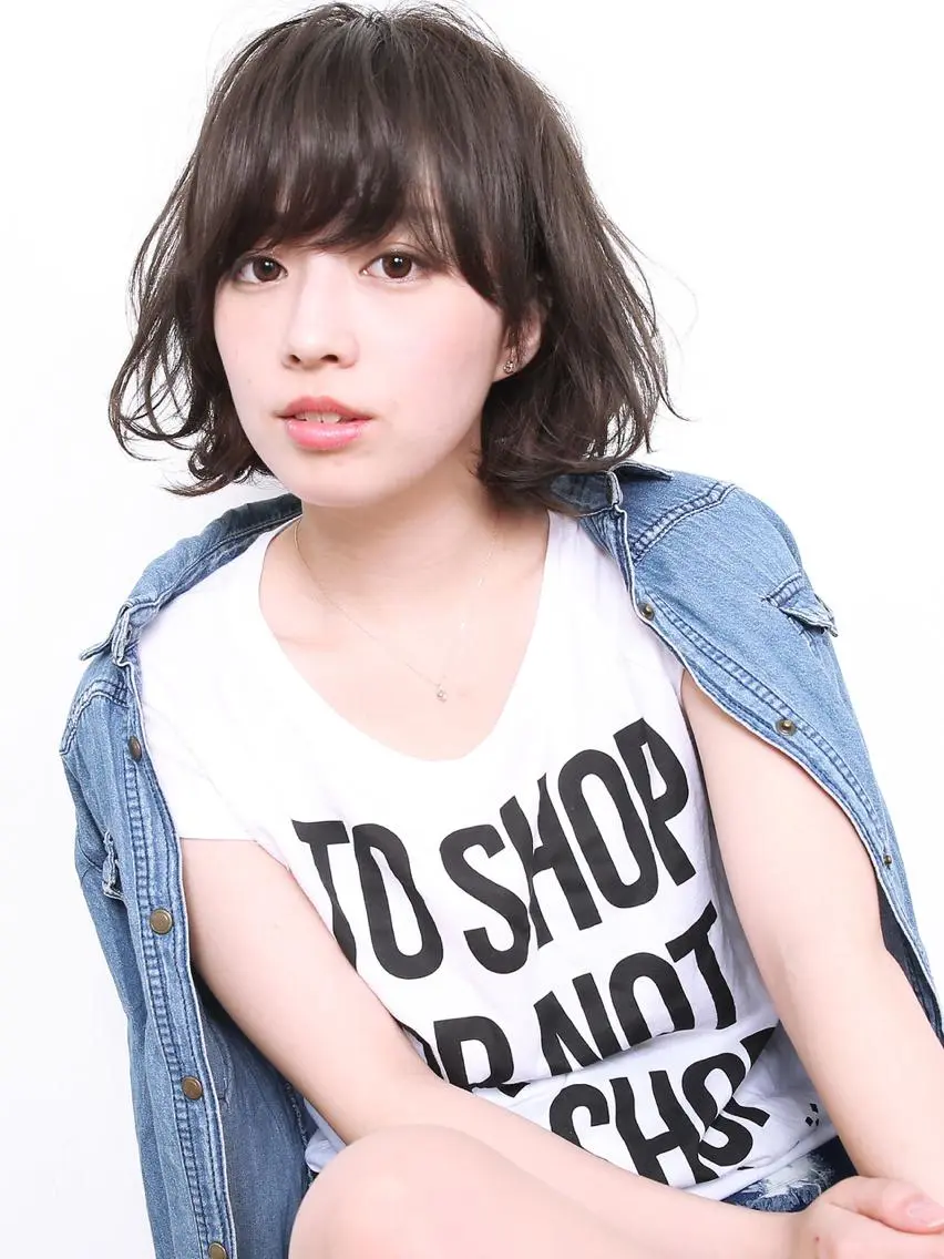 ショート ミディアム セミロング 嶋崎 留美のヘアスタイル