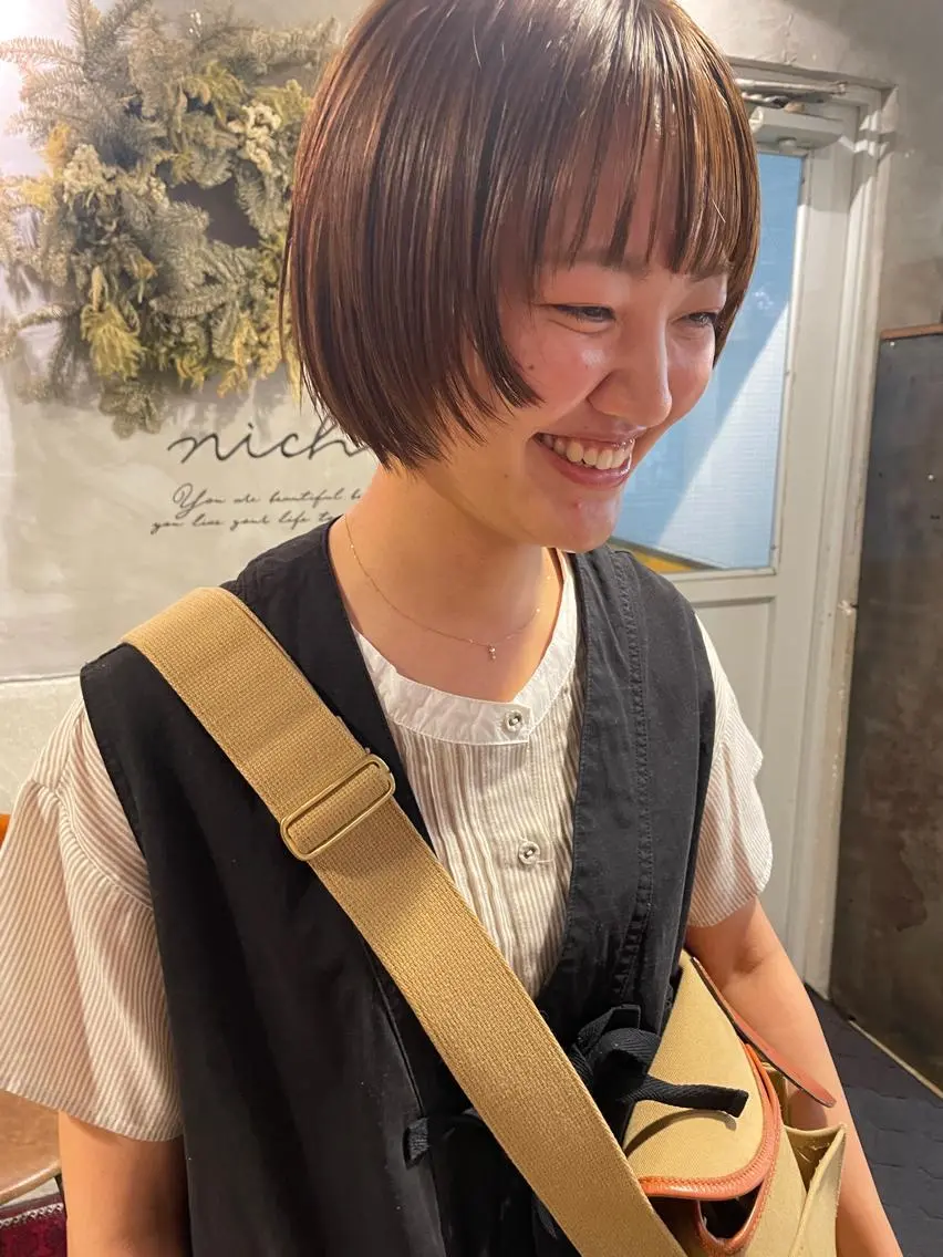 ショート カット ヘアカラー トリートメント ayane⭐️ボブ・ ショート・パーマのヘアスタイル