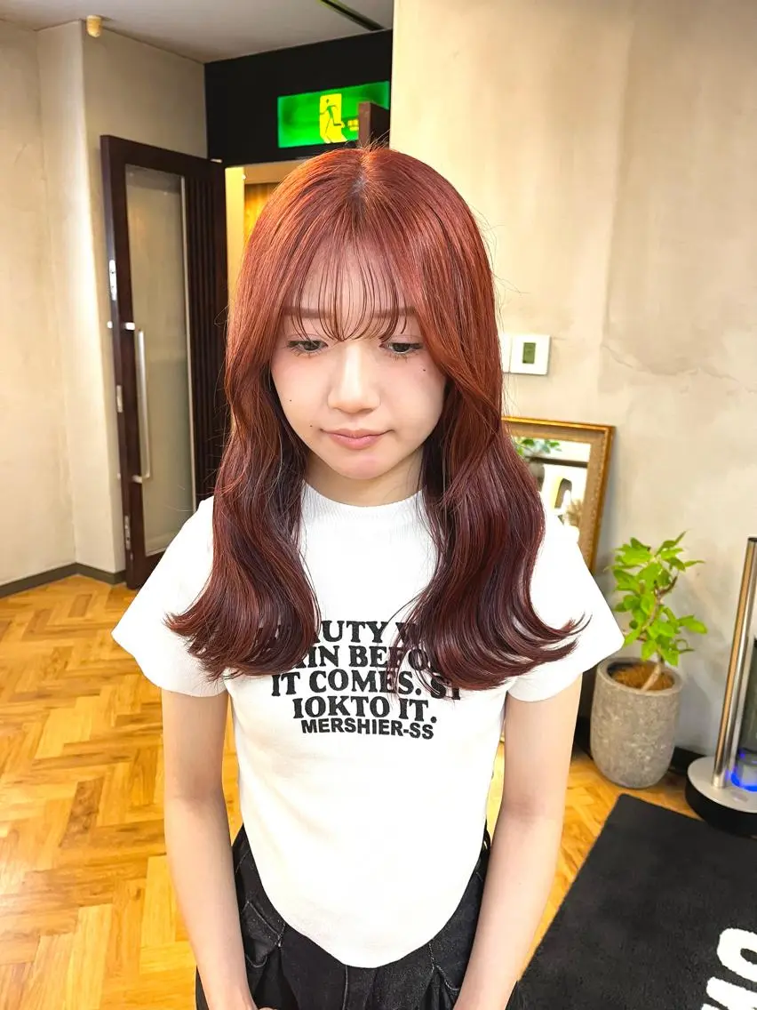 セミロング カラー ヘアアレンジ ブリーチ ダブルカラー ブリーチなしカラー カット ヘアカラー トリートメント ena/ブリーチなし 透明感・レイヤー🎀のヘアスタイル
