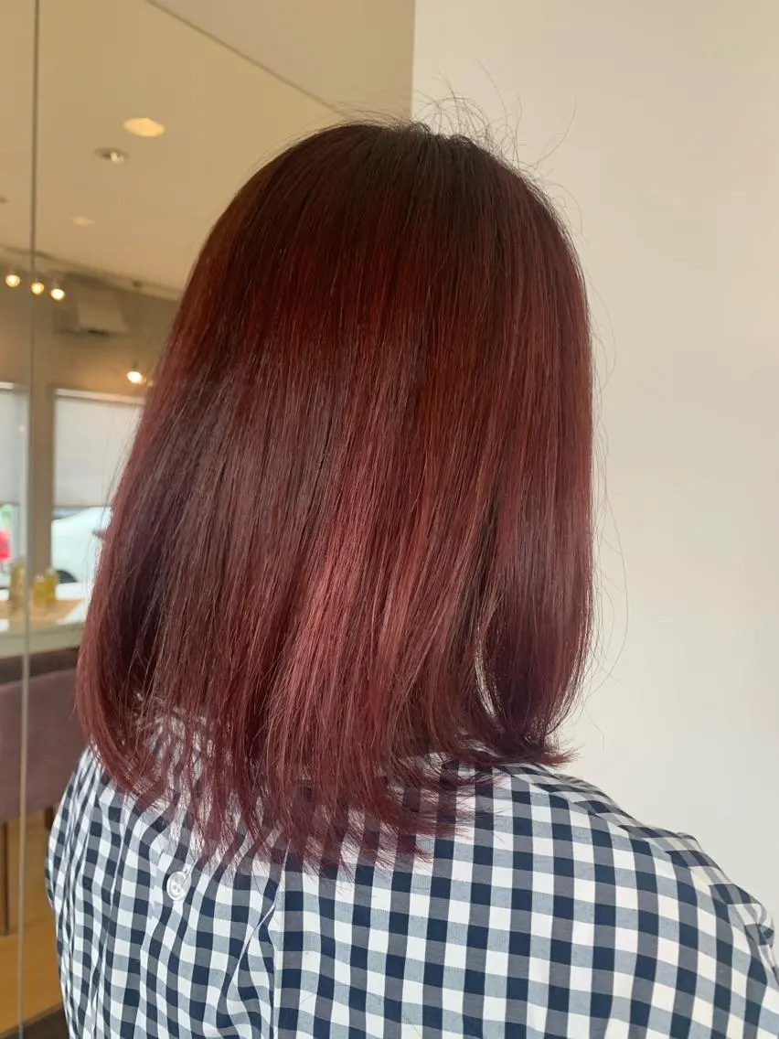 ミディアム ハイライト おせ ちさとのヘアスタイル