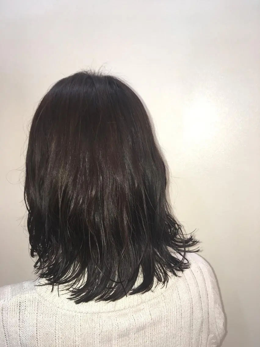 ミディアム カラー パーマ ミディアムパーマ Lagom なかだのヘアスタイル
