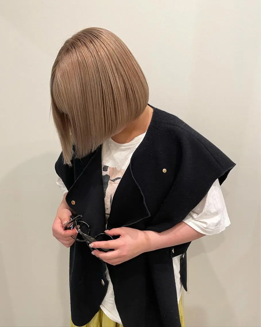 ミディアム ヘアカラー 渋谷 留菜のヘアスタイル