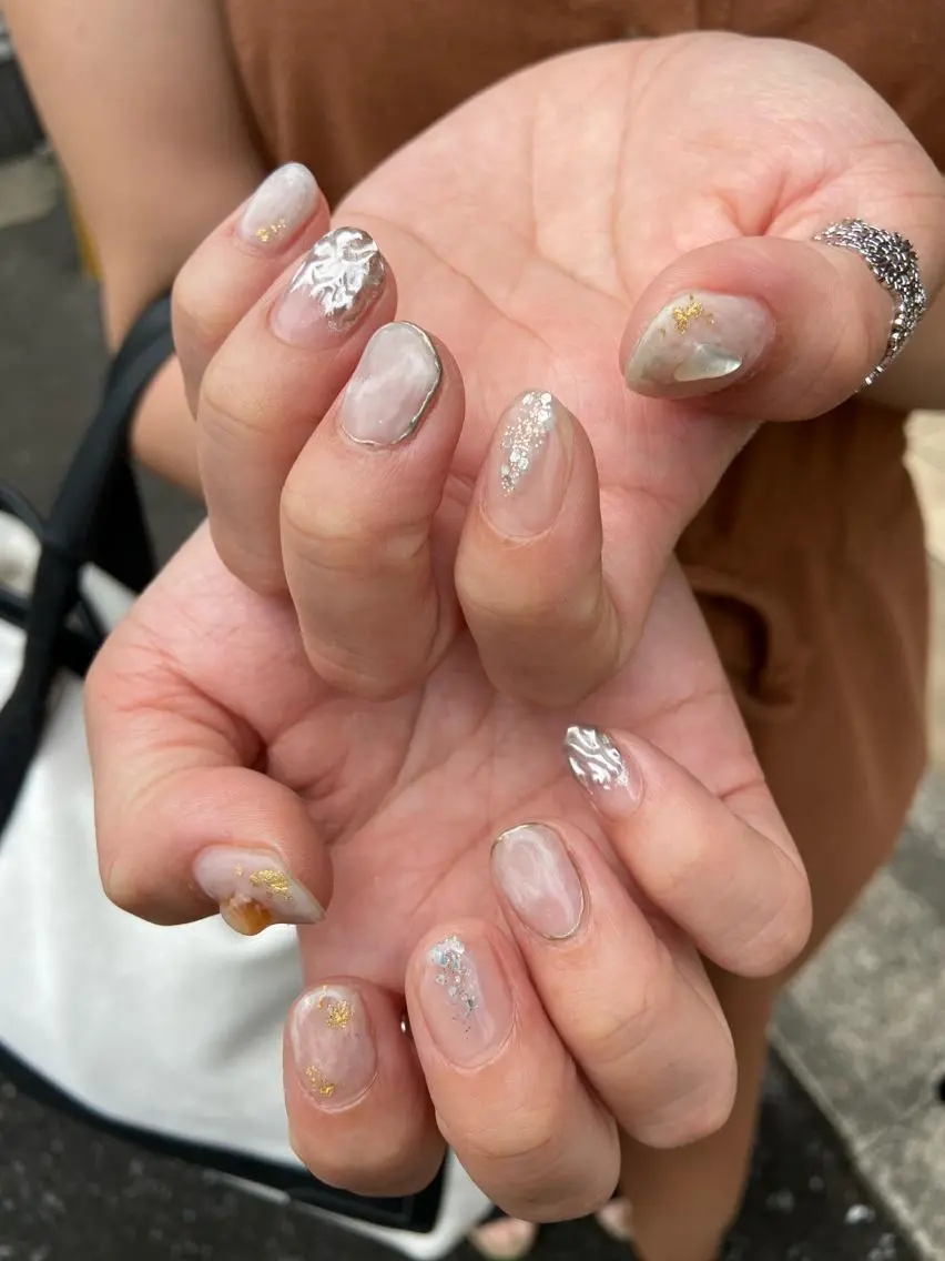 ネイル アートネイル ミラーネイル ニュアンスネイル . unffのネイルデザイン