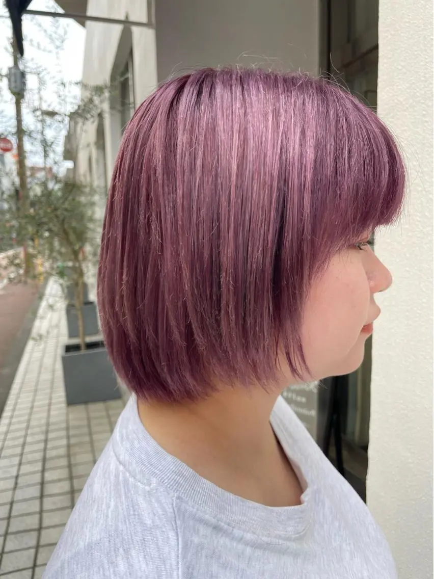 ミディアム カラー ラベンダーカラー ラベンダーピンク ピンクカラー ナチュラルカラー 児玉優香のヘアスタイル