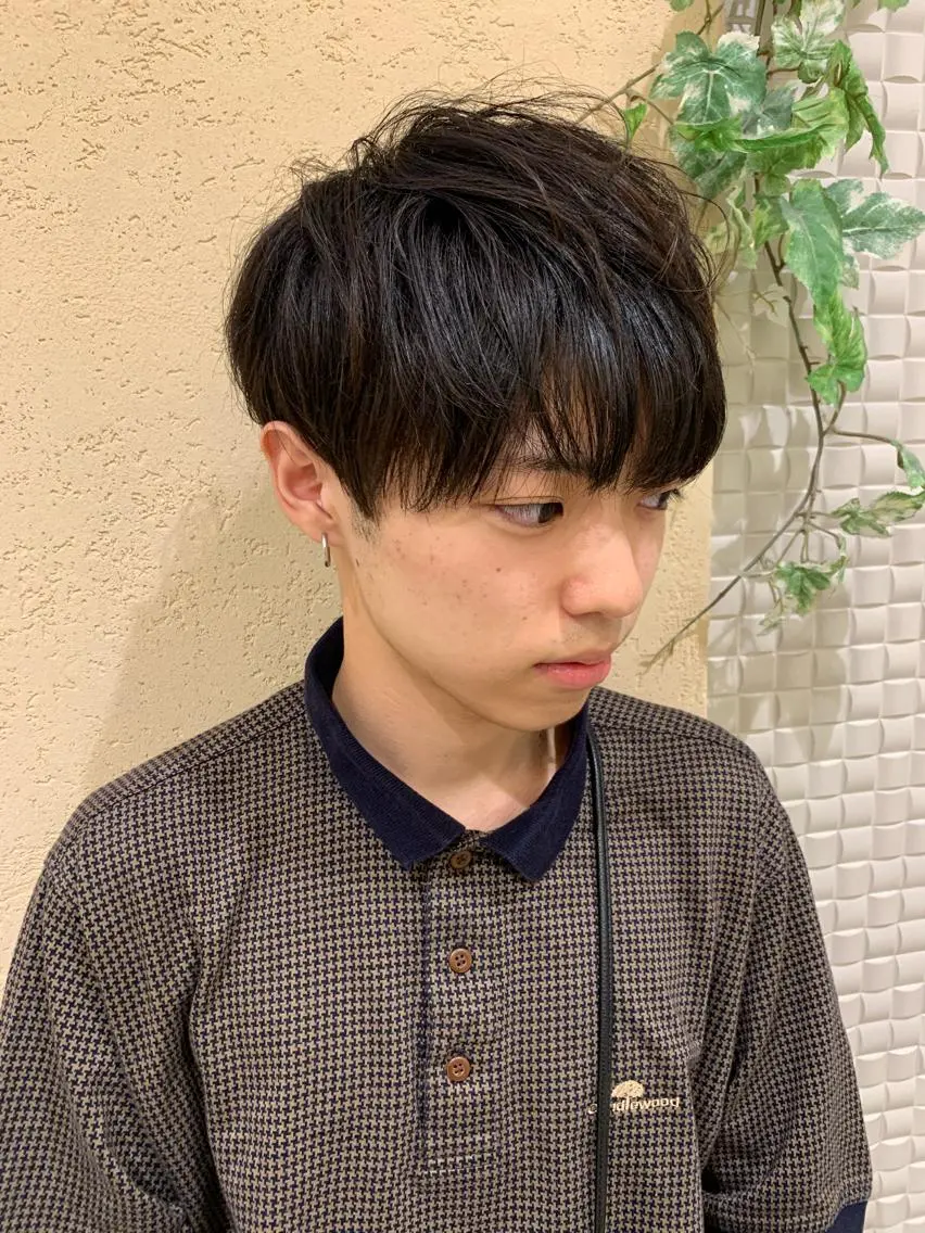 ショート メンズ マッシュ 縮毛矯正 大人レイヤー×艶髪 小久保　春暁のヘアスタイル