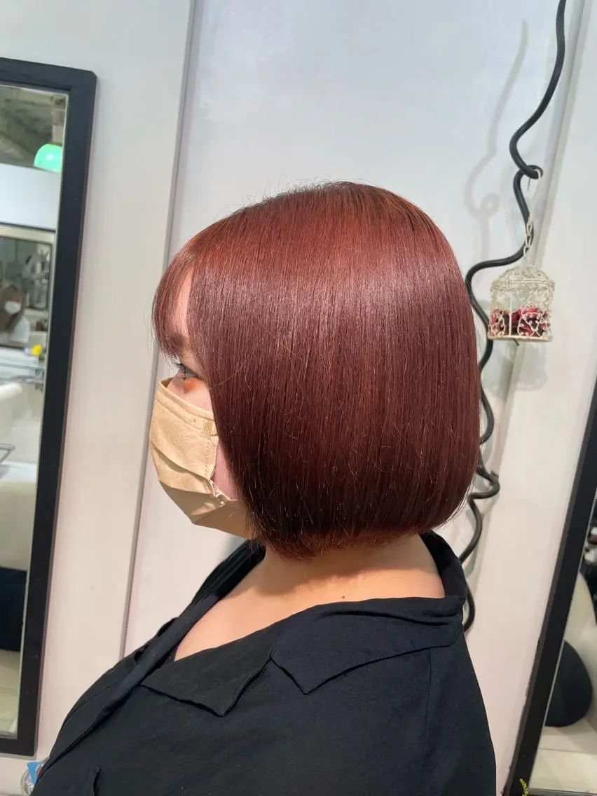 カラー オレンジ 大坪 未空のヘアスタイル
