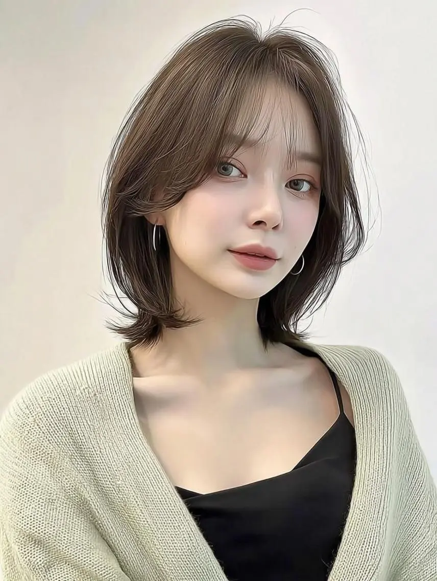 ミディアム 髪質改善 縮毛矯正 カット ヘアカラー 大久保 雪乃🌛のヘアスタイル