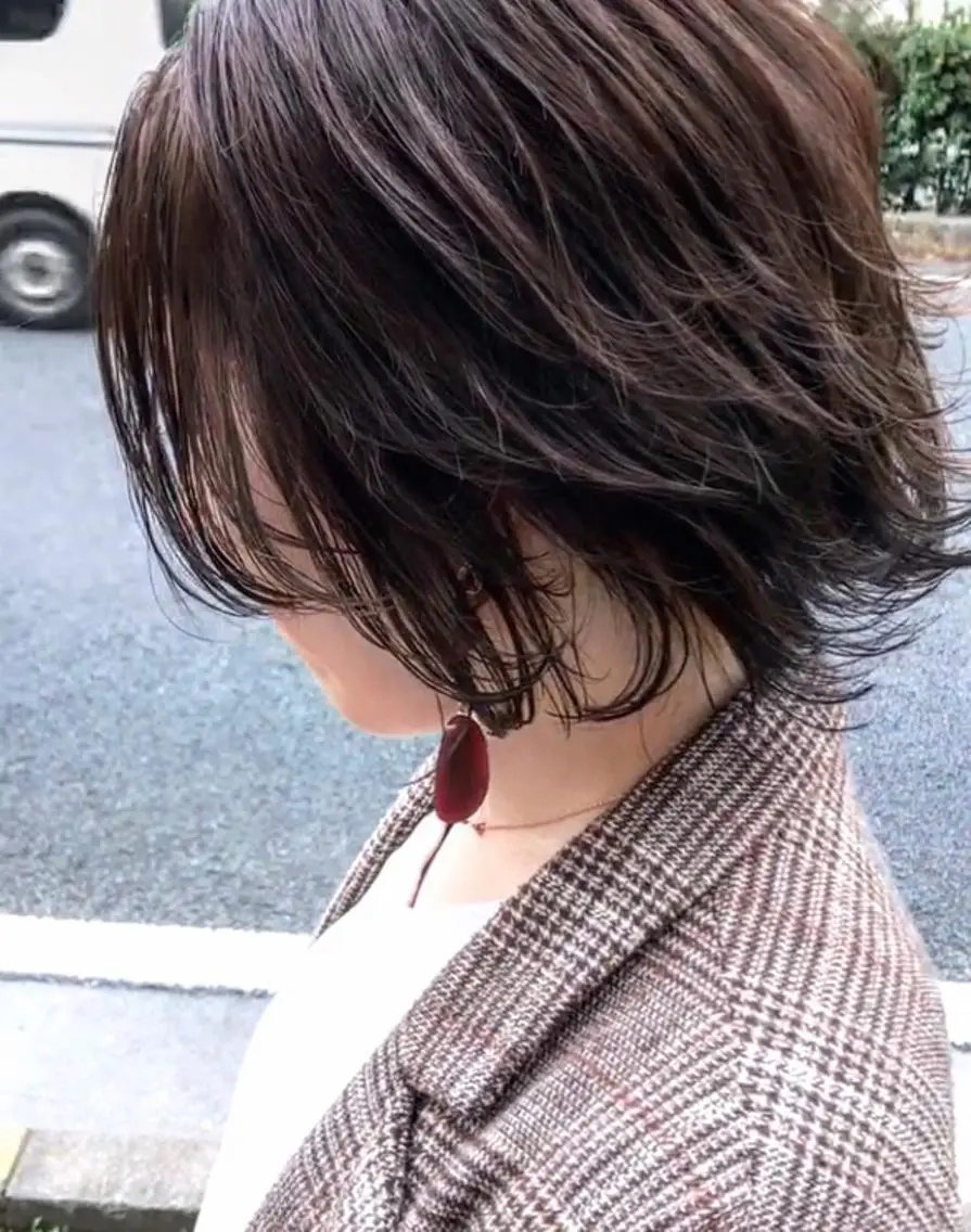 ミディアム カラー ボブレイヤー ハイライトカラー ボブ ハイライト レイヤーカット ヨシダ トオルのヘアスタイル