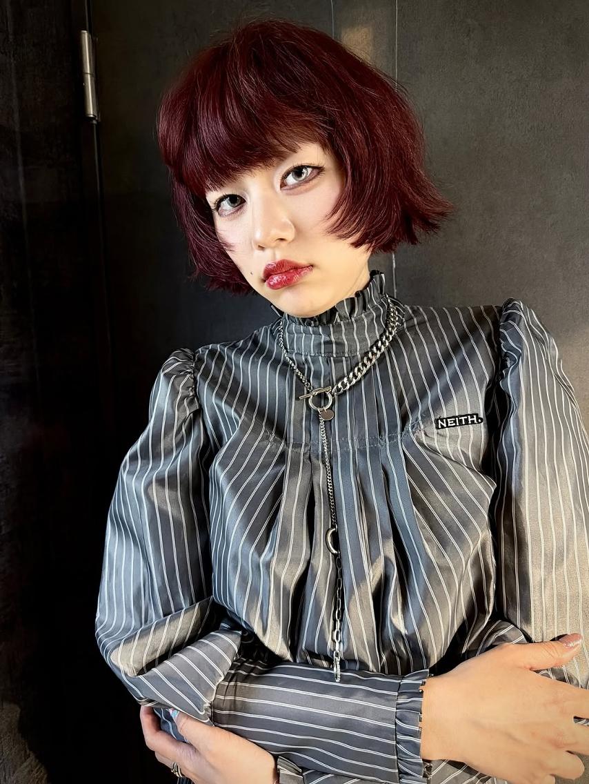 ミディアム カラー レイヤーカット ウルフカット カット ヘアカラー トリートメント ウルフレイヤー/ 中性ウルフ/タカハシのヘアスタイル
