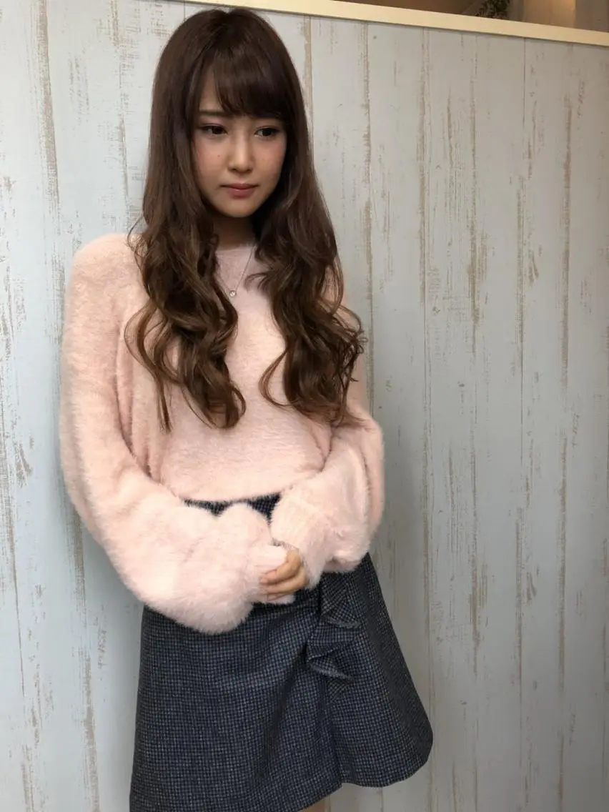 ロング カラー パーマ チビ編み込みエクステ シールEXどぅ〜すのヘアスタイル