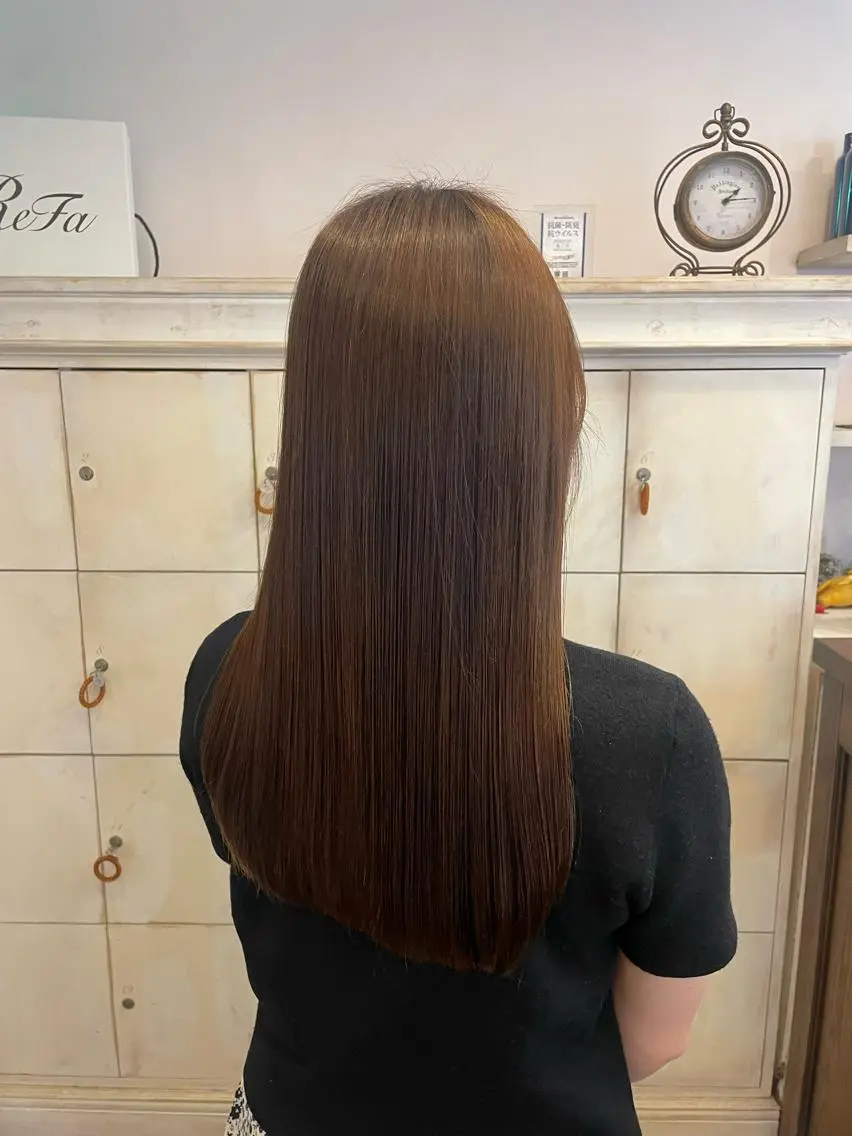 ロング パーマ 酸性ストレート ストレートパーマ 豊中/髪質改善/ レイヤーカットミヅキのヘアスタイル