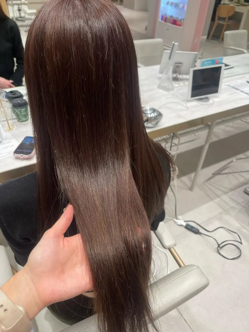 ロング カラー ベージュカラー ラベンダーカラー ヘアカラー トリートメント 🍑韓国風レイヤー 🍑莉子のヘアスタイル