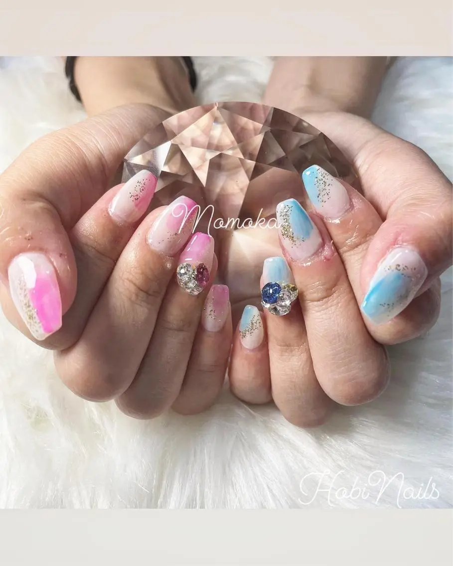 ネイル 長さ出し Momo nailsalonのネイルデザイン