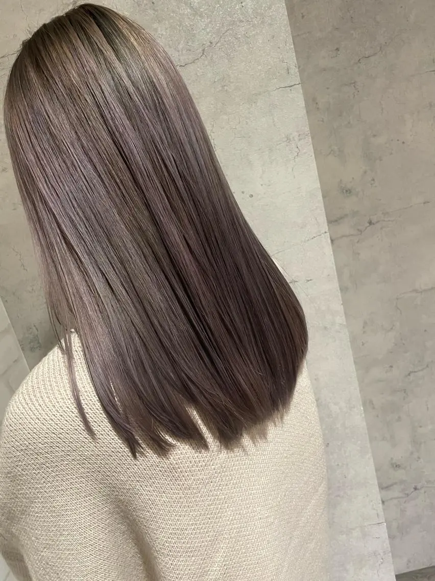 ミディアム ヘアカラー トリートメント 髪質改善 MAKIのヘアスタイル