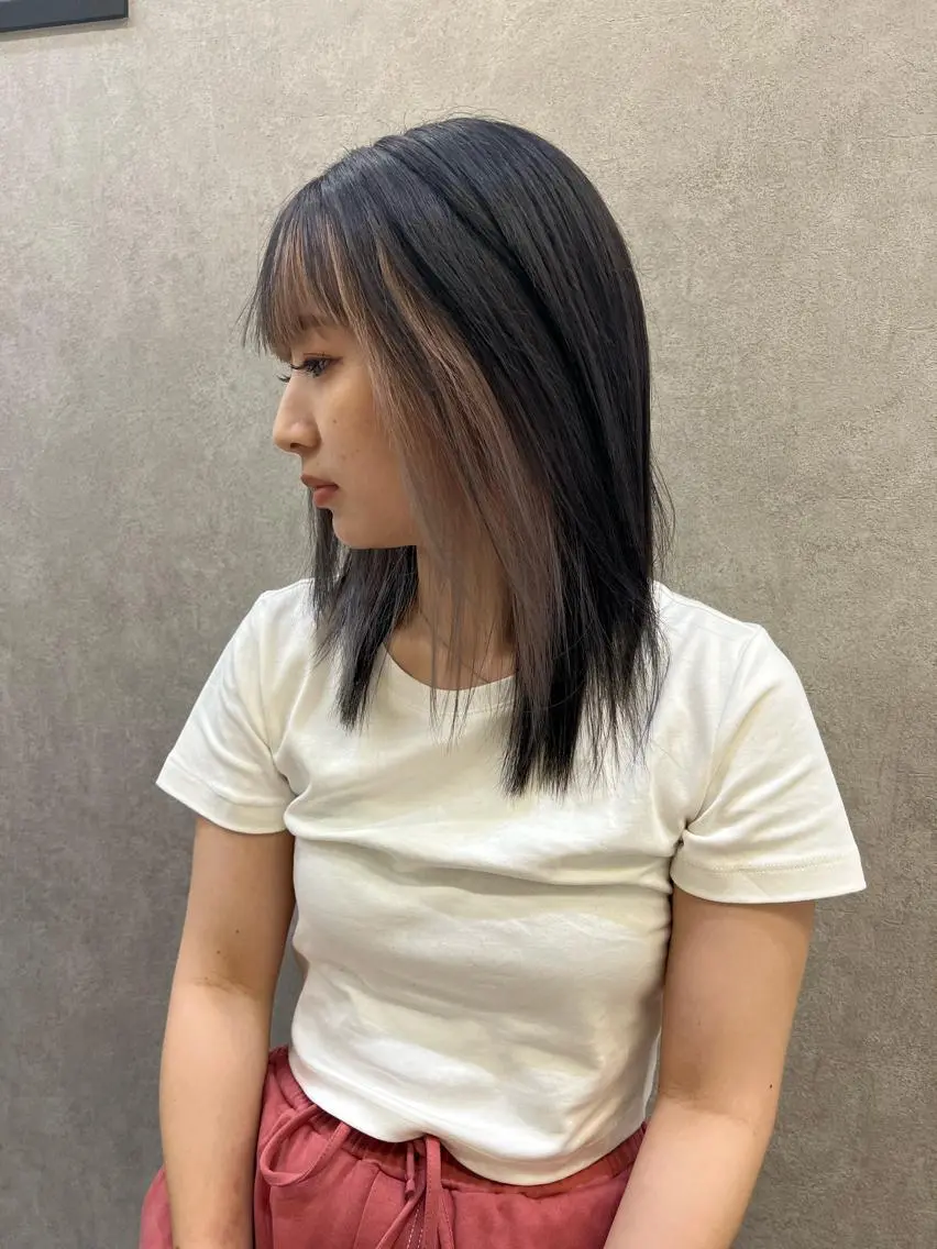 ミディアム カラー ベージュカラー ピンクカラー ピンクベージュ 小野 優太のヘアスタイル