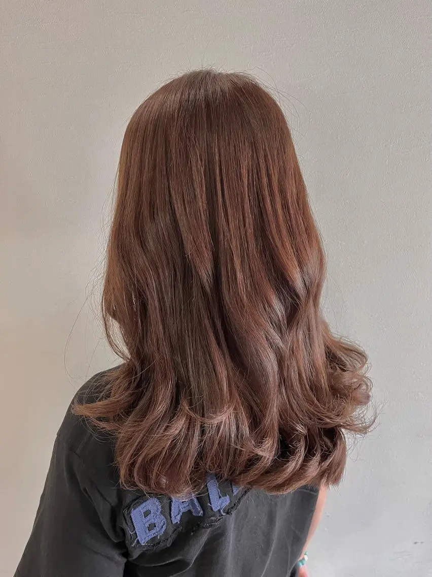 セミロング ヘアアレンジ ピンクブラウン 庄内＊三国baron ANJUのヘアスタイル