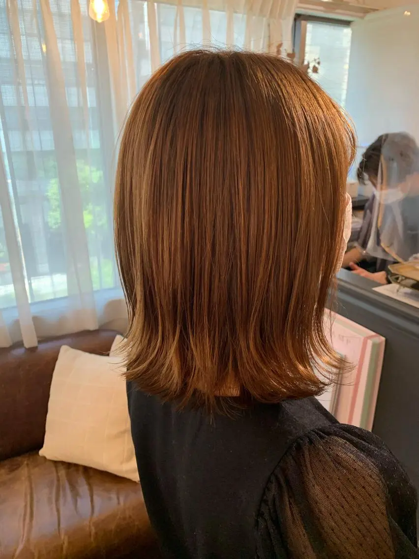 ミディアム パーマ 安村 美奈のヘアスタイル