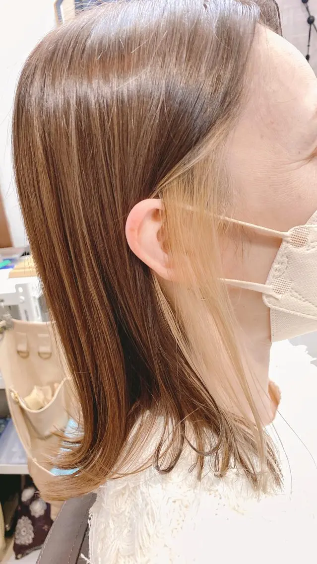 ミディアム カラー インナーカラー m walk エム ウォークのヘアスタイル