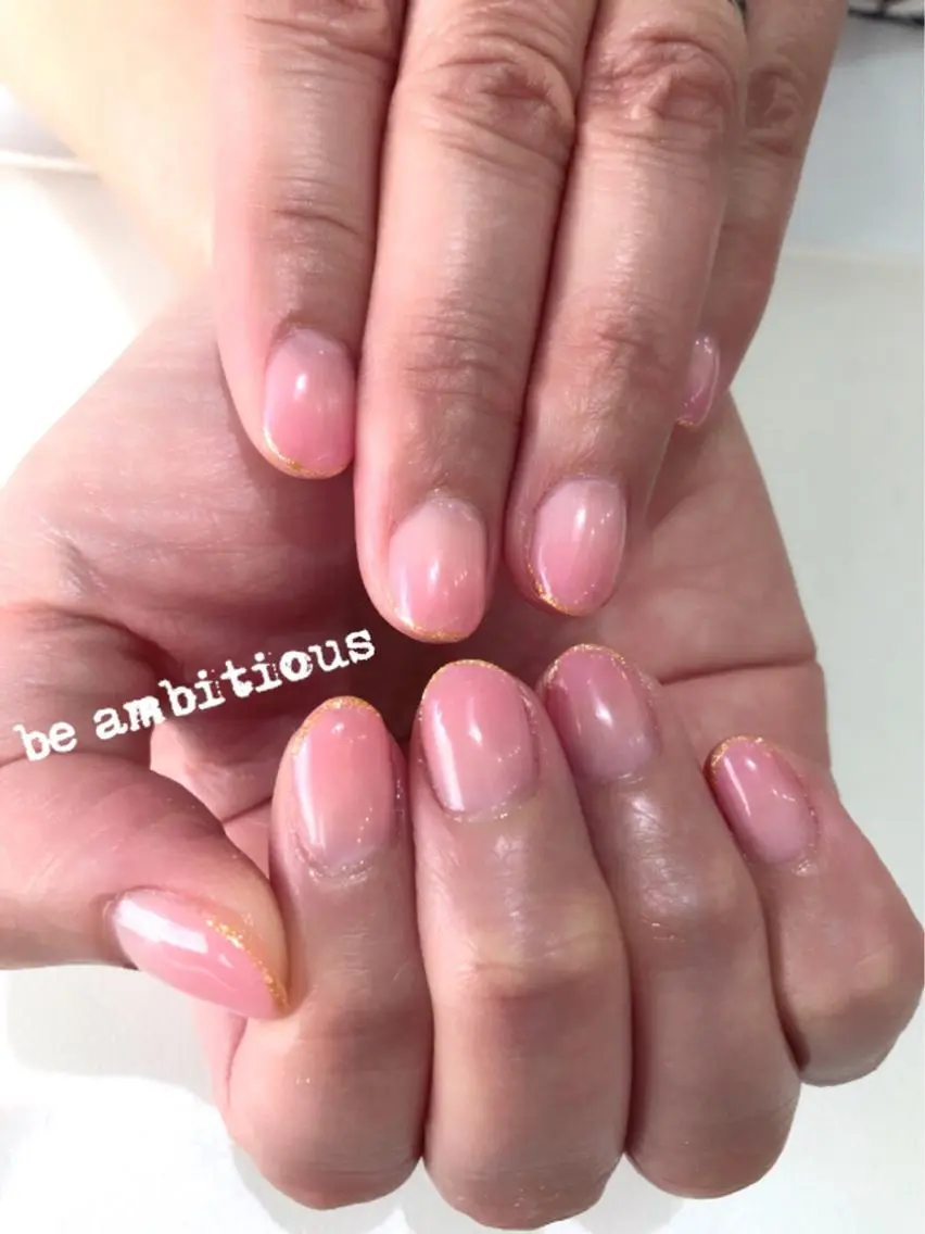 ネイル ラメ(グリッター) シンプルネイル EMIKOのネイルデザイン