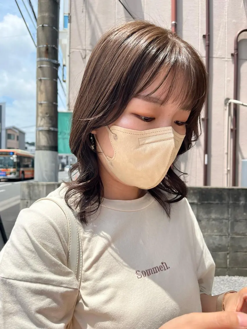 ミディアム カラー カット ヘアカラー トリートメント 🌼sunc HINAMI🌼のヘアスタイル