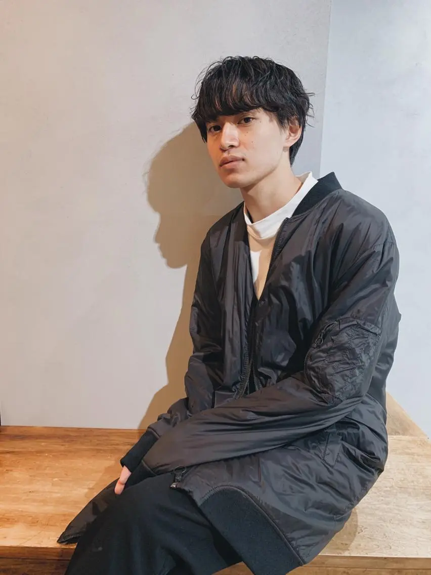 ショート パーマ メンズ ボブパーマコテ巻き風 パーマNo1深江秀平のヘアスタイル