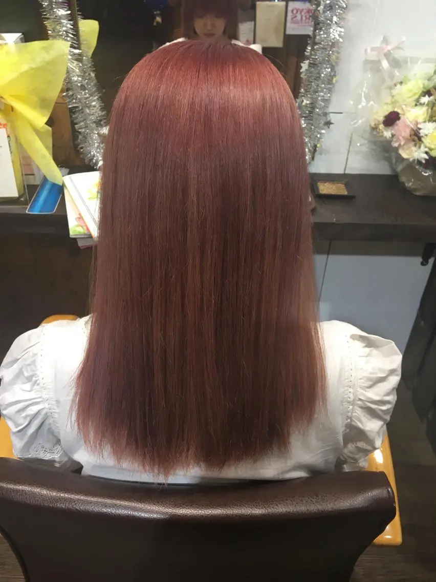 ロング カラー ピンクカラー ヘアカラー IwAsh大和駅前店 河野亜里香のヘアスタイル