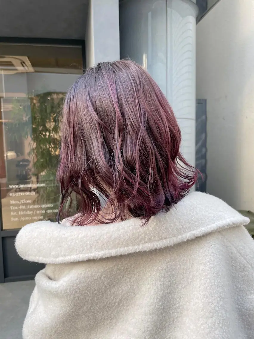 ミディアム カラー レッドカラー 🤎アンブレラカラー 髪質改善 丸尾】のヘアスタイル