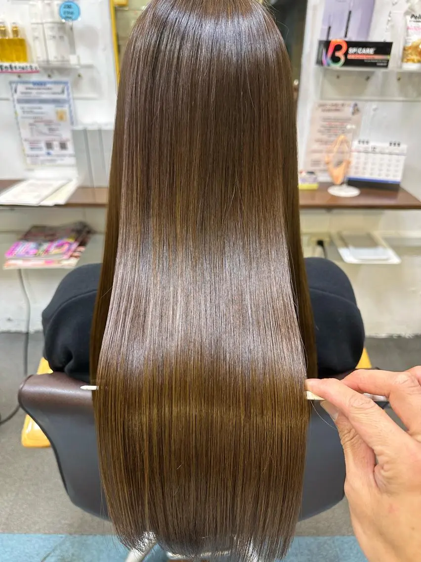 ロング カラー 髪質改善 縮毛矯正 トリートメント カット ヘアカラー トリートメント 【髪質改善】に特化 オリーブオイルクラブのヘアスタイル
