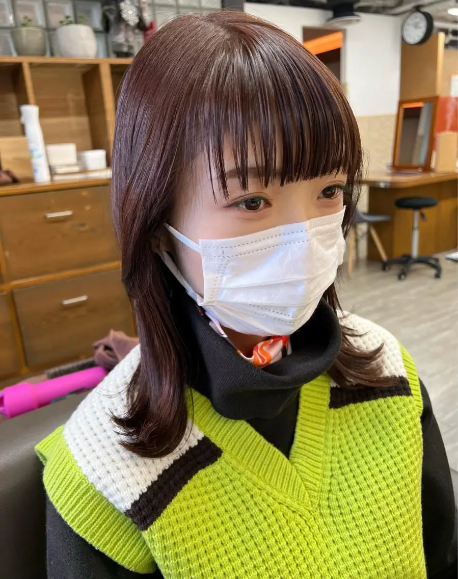 セミロング カラー ブラウンカラー ワイドバング 透明感カラー/ イルミナカラーヒロキのヘアスタイル