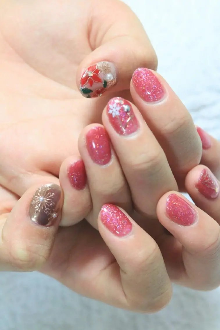 ネイル 冬ネイル クリスマス Nail Atelier B.のネイルデザイン