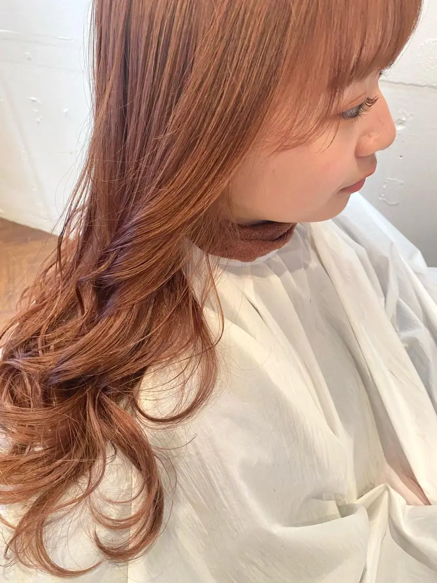 ロング カラー オレンジ ピンクカラー 🌈🌸あおき みちる🌟💗のヘアスタイル